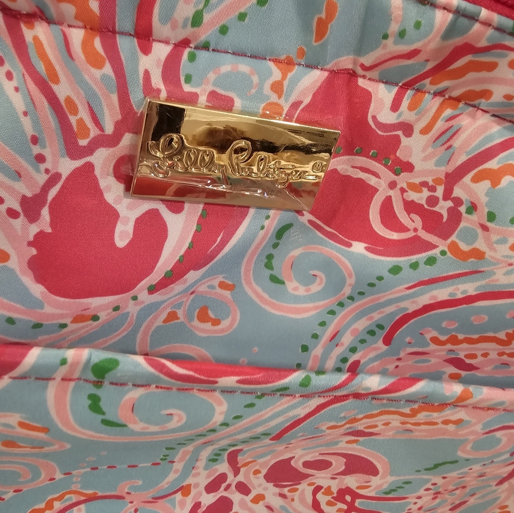 Lilly Pulitzer Pink and Aqua Tote Bag - Picture 4 of 6